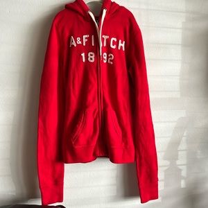 Abercrombie & Fitch Red zipper Hoodie